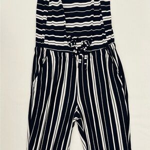 Old Navy Black and White Striped Bodysuit